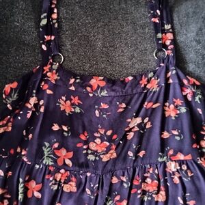 NATURAL LIFE Orange and Pink Pleated Maxi Sundress